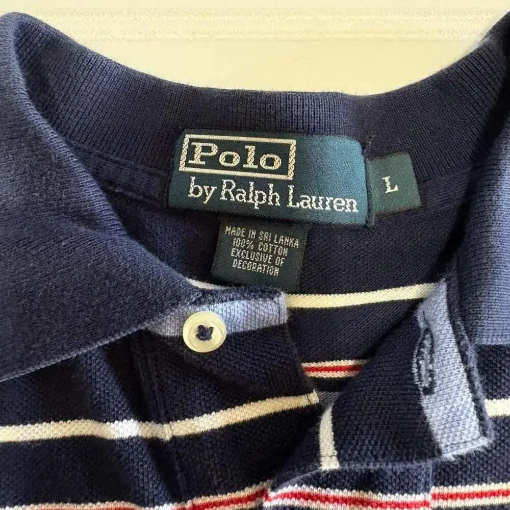 Polo by Ralph Lauren Striped Short Sleeve Polo Shirt Navy Blue Size L